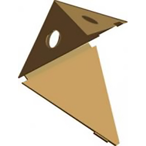 FIXE-MEUBLE AVEC COUVERCLE 3 TROUS MARRON - LE SACHET DE 10