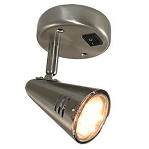1 SPOT HALOGENE 12V 15W SUR PIED CHROME AVEC INTERRUPTEUR