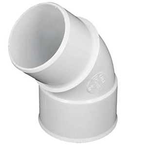 COUDE MÂLE-FEMELLE 45° PVC POUR TUBE DE DESCENTE Ø50 BLANC