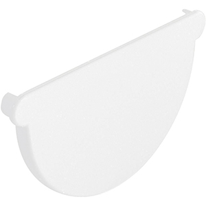 FOND DE GOUTTIERE DEMI RDE Ø80 PVC SYMETRIQ DRTE/GCHE BLANC