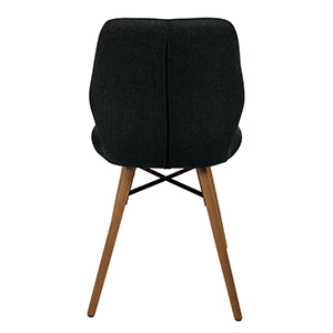 1 CHAISE GARY NOIRE EN TISSU PIED EN CHENE MASSIF VERNIS