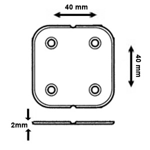 1 CHARNIERE PLATE EN PLASTIQUE BLANC 40X40MM