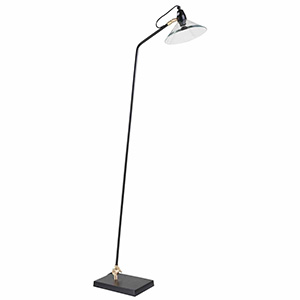 1 LAMPADAIRE METAL NOIR ET VERRE HAUTEUR 136CM