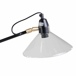 1 LAMPADAIRE METAL NOIR ET VERRE HAUTEUR 136CM