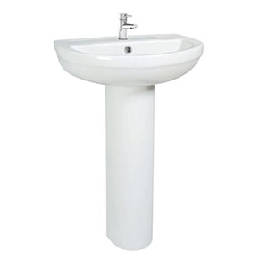 1 ENSEMBLE SALLE DE BAIN LAVABO + COLONNE EN PORCELAINE BLC