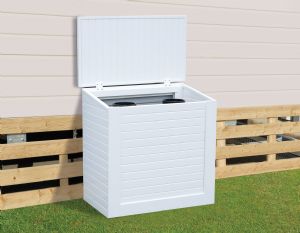 1 COFFRE CACHE PVC BLANC 2 BOUTEILLES GAZ LIVRE EN KIT