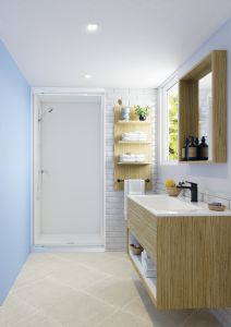 1 CABINE DE DOUCHE BLANCHE BREHA FAST 2040X800X800