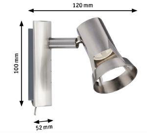 1 SPOT TEJA MAX.1X10W GU10 NICKEL SATINÉ 230V MÉTAL