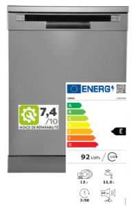 1 LAVE-VAISSELLE 12 COUVERTS SILVER CLASSE E 47 DB
