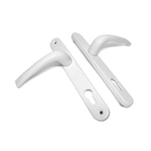 1 POIGNEE DE PORTE EN PVC BLANCHE ENTRAXE 210 MM