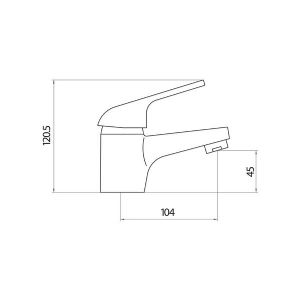 1 MITIGEUR DE LAVABO TIDY MONO AVEC BONDE A POUSSOIR 40 MM