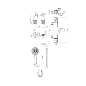 1 MITIGEUR THERMOSTATIQUE HORIZONTAL DE DOUCHE CHROME