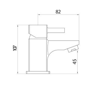 1 MITIGEUR DE LAVABO FORME MINI MONO AVEC BONDE A POUSSOIR