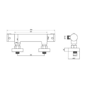 1 MITIGEUR DE DOUCHE THERMOSTATIQUE HORIZONTAL ROND, CHROME