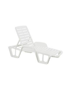 1 CHAISE BAIN DE SOLEIL DOSSIER REGLABLE EMPILABLE BLANCHE