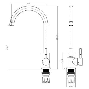1 MITIGEUR DE CUISINE EN ACIER INOXYDABLE BROSSE