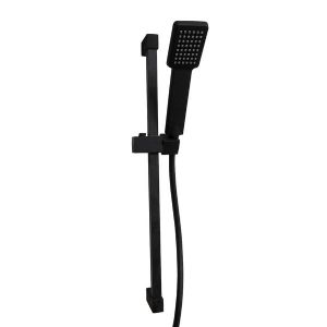 1 KIT DE BARRE DE DOUCHE NOIR COMPLET AVEC POMMEAU CARRE
