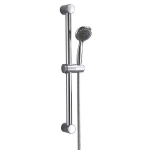 1 KIT DE BARRE DE DOUCHE CHROME COMPLET AVEC POMMEAU ROND