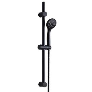 1 KIT DE BARRE DE DOUCHE NOIR COMPLET AVEC POMMEAU ROND