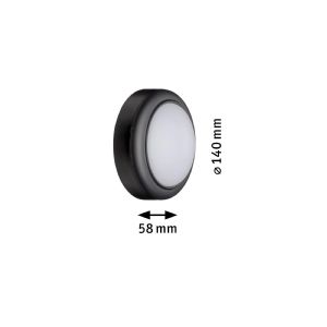 1 APPLIQUE EXT Ø140X58MM 230V IP44 8W 3000K PLASTIQUE GRIS