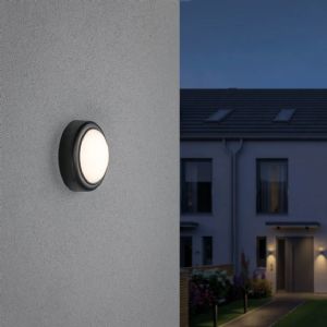 1 APPLIQUE EXT Ø140X58MM 230V IP44 8W 3000K PLASTIQUE GRIS
