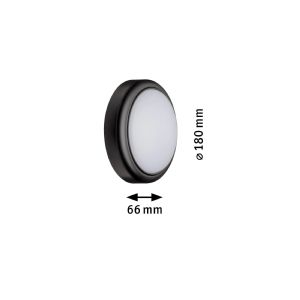 1 APPLIQUE EXT Ø180X66MM 230V IP44 15W 3000K PLASTIQUE GRIS