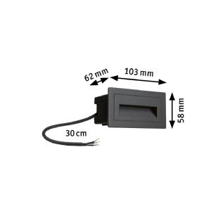1 APPLIQUE EXT 103X58MM 230V IP44 4W 500LM 3000K ALU GRIS