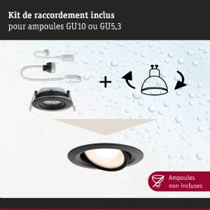 1 APPLIQUE NOVA PLUS Ø93MM 12/230V IP65 35W NOIR MAT/ALU