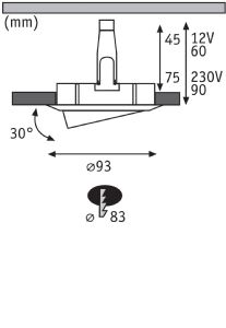 1 APPLIQUE NOVA PLUS Ø93MM 12/230V IP65 35W NOIR MAT/ALU