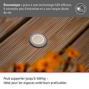 1 APPLIQUE FLOOR Ø50MM 230V IP67 2,2W 150LM 2200K
