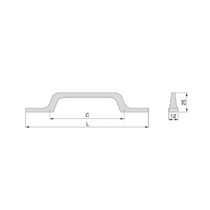 1 POIGNEE MEUBLES L192MM ENTRAXE 128MM ALUMINIUM GRIS FONCE