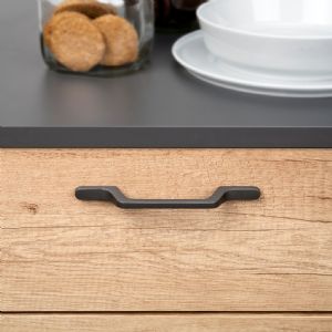 1 POIGNEE MEUBLES L192MM ENTRAXE 128MM ALUMINIUM GRIS FONCE