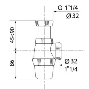 1 SIPHON DE LAVABO REGLABLE