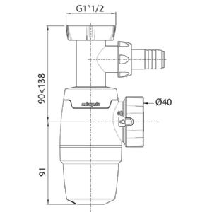 1 SIPHON EVIER D40 AVEC PRISE MACHINE A LAVER