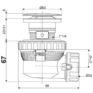 1 SIPHON + BONDE QUICK-CLAC D32