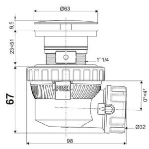1 SIPHON + BONDE QUICK-CLAC D32 ULTRA-COMPACT