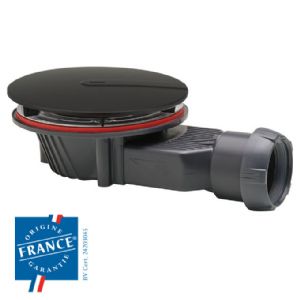 1 SIPHON BONDE SLIM NOIR D40 POUR RECEVEUR DE DOUCHE