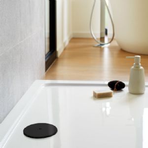 1 SIPHON BONDE SLIM NOIR D40 POUR RECEVEUR DE DOUCHE