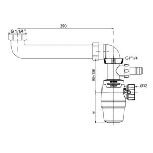 1 SIPHON AVEC TUBULURE + PRISE DE MACHINE A LAVER