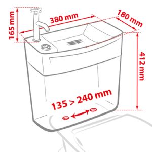 1 RÉSERVOIR WC AVEC COMBINÉ LAVE-MAINS