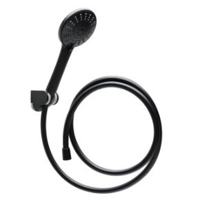 1 COMBINE DOUCHETTE NOIRE + FLEXIBLE 1,75M 1/2