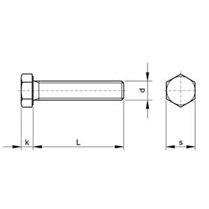 1 BTE 25 VIS TETE HEXAG FIL TOT ACIER ELECTROZNG 8.8 M16X140