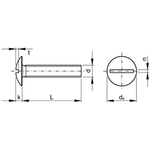 1 BTE 200 VIS TETE POELIER FENDUE FIL TOT INOX A2 M8X30
