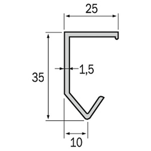 1 RAIL DE PORTE COULISSANTE SIMPLE - LONGUEUR 3M