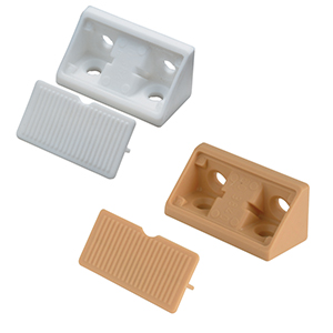 1 FERRURE D'ASSEMBLAGE PLASTIQ MARRON CLAIR CPLT (BOIT+CACH)