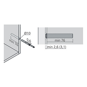 1 SYSTEME TIP-ON GRIS POUR CHARNIERE AVEC RESSORT