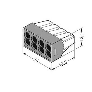 1 BORNE RIGIDE 8 CONDUCTEURS - 8X1.5/2.5MM² TRANSPARENT NOIR