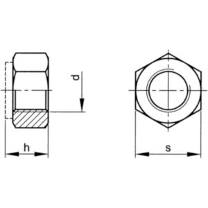 1 BLISTER DE 5 ECROUS HEXAGONAUX DIN 985 ZINGUES |5| M8